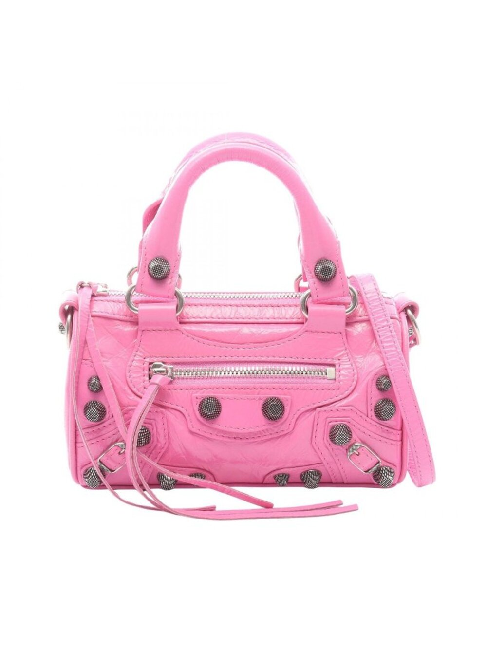 Balenciaga Handbag Cagole Nano Duffle 2-Way Pink Leather